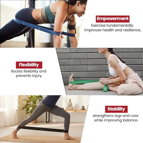Y.B Fit Resistance Bands Set – 5 Multi-Resistance Levels Fitness Elastic Bands for Exercise, Pilates, Yoga, Glutes – Includes Carry Bag for Home Gym & Travel – Workout & Stretch Training Equipment — view 6