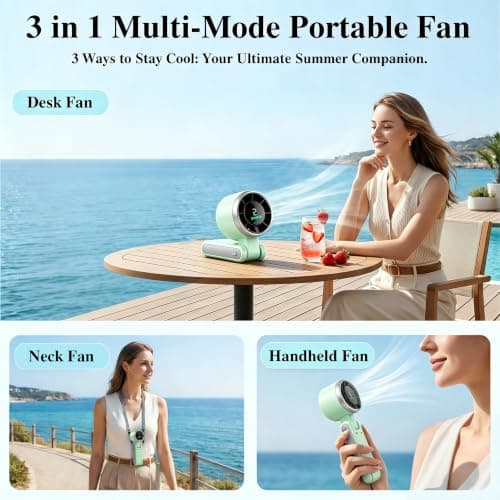 Fenxyo Portable Handheld Turbo Fan, 3-in-1 4000mAh Rechargeable Hand Fan — view 4