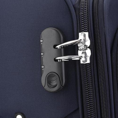Infinity Leather Expandable 3 Piece Luggage Sets Soft Shell Lightweight Nylon Travel Cabin Case Holiday Suitcase Bags (3 Pcs Set Including Cabin,M,L) — view 5