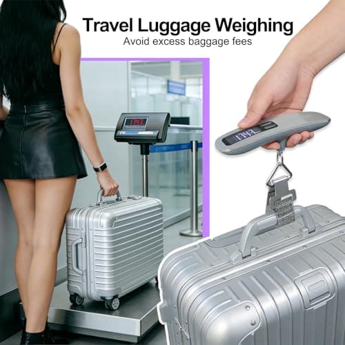 ACCT Luggage Scale with Tare Function, 110 lbs/50 kg Capacity, Gray — view 6