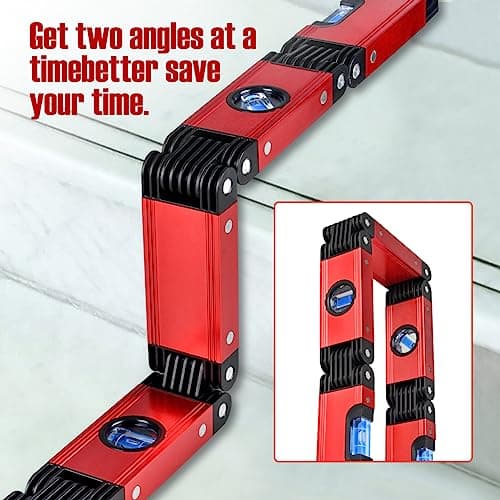 N&S Juvyig Multi-Function Foldable Level Tool - Multi-Angle Measuring Woodworking Tools - Precise Leveling in Any Position Ruler w/Magnetic (Alloy) — view 4