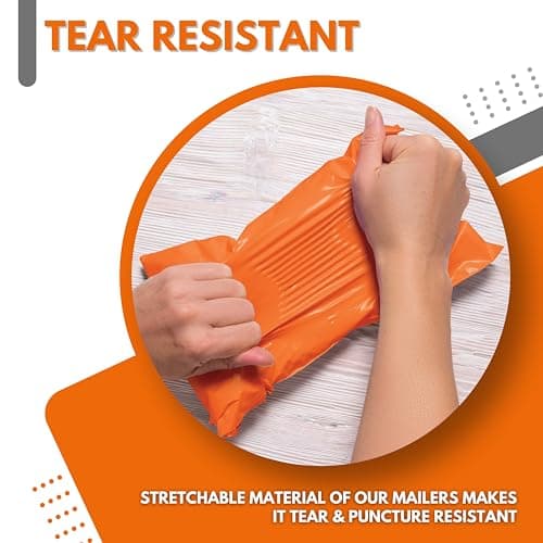 JeeJaan® 50 Pcs Orange Postage Bags 12x16 in Mailing Bags 305 x 405 mm Poly Mailers Parcel Bags Envelope Courier Shipping Mailers Waterproof and Tear-Proof Postal Mailer Courier Bags — view 3