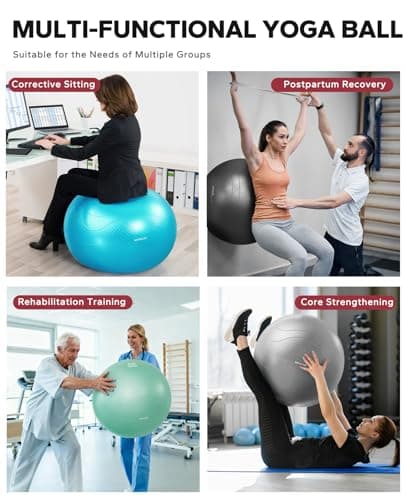 HAPBEAR Exercise Ball 65cm and Yoga Wheel Set, Yoga Ball for Core Training — view 4