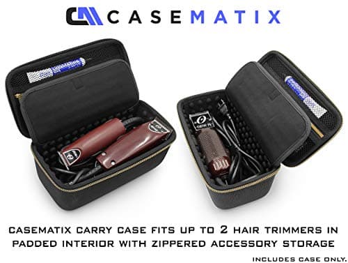 CASEMATIX Hair Clipper Case for Barbers – Hard Travel Case for Hair Clippers, Trimmers, Hair Buzzers, T-Blade Trimmers, Liner Clippers, Barber Accessories & Hair Cutting Supplies — view 2