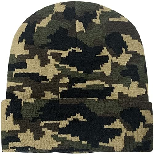 ATNKE LED Lighted Beanie Cap,USB Rechargeable 4 LED Red and Blue Glow Flashing Running Headlamp Hat Winter Warm Gifts for Men and Women/Camouflage Green — view 4