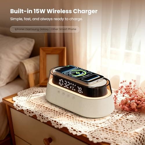 Portable Bluetooth Speaker with Remote, 15W Wireless Charger Night Light — view 4