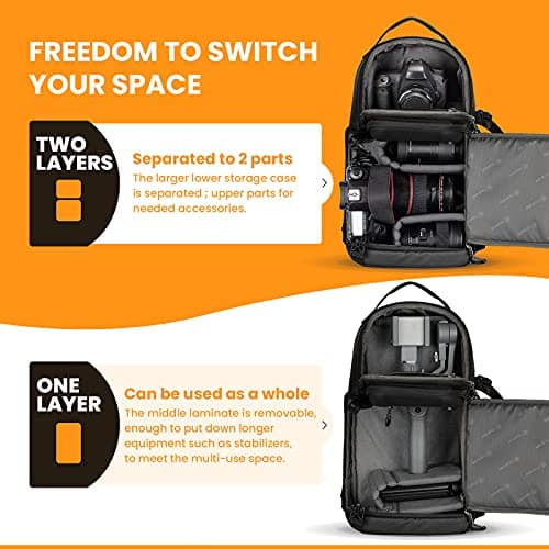 TARION Camera Sling Bag for Travel - Compact Photography Shoulder Bag with Side Access Waterproof Rain Cover for DSLR SLR Mirrorless Cameras Black TR-S — view 4