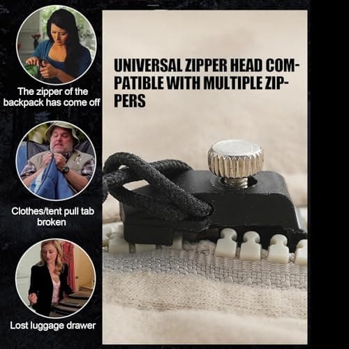 Fix Zipper Slider - Broken Zipper Repair, Zip Replacement Kit | Adjustable Zip Slider Set, Univarsal Solution, Fix on Luggage Hoodie Suitcase Outdoor Sleeping Bag — view 3
