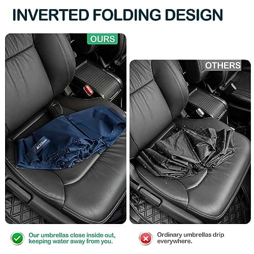 ACEIken Umbrella Reverse Close Folding Windproof Travel Umbrella,106cm Blue — view 3