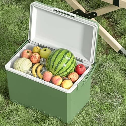 Cool Box 12.5L,Lightweight Portable Ice Cooler with Handle & Lid,Compact Beach Travel Bag, Keeps Food & Drinks Hot or Cold,Insulated Plastic Cooler Box for Camping,Picnic,BBQ, Beach & Travel (Blue) — view 4