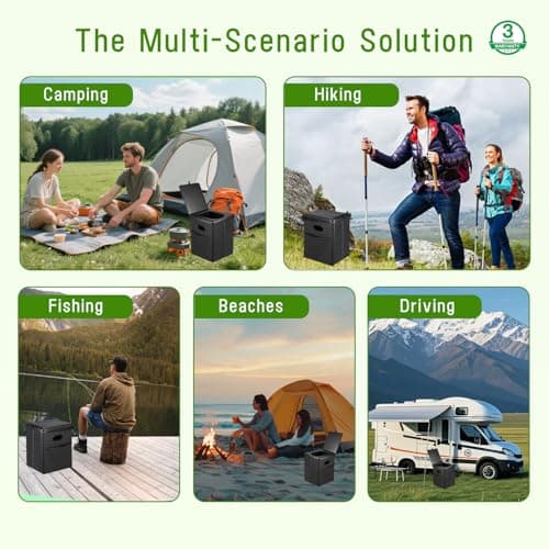 Panmout 16.5" XL Portable Toilet for Camping, Foldable Travel Toilet for Adults with Cushioned Seat, Heavy Duty 440lbs Capacity Commode for Car, Road Trip, Outdoor Emergency & Bedside Support — view 6
