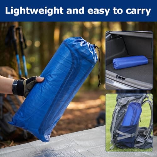 BESPORTBLE Aluminum Foil Camping Mat, Thermal Reflective Sleeping Pad with EVA Foam, Waterproof Outdoor Picnic Blanket and Moisture-Proof Ground Sheet for Hiking, Festival and Beach, with Carry Bag — view 4