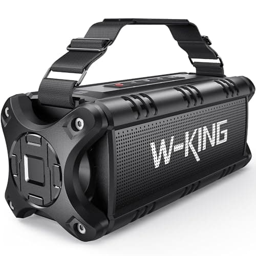 W-KING 90W Max Bluetooth Speaker, IPX6 Waterproof Portable Speakers Wireless Bluetooth, 50W Deep Bass Loud Outdoor Speaker with 40H Playtime/Stereo Pairing/TF Card/AUX/NFC for Party,Camping