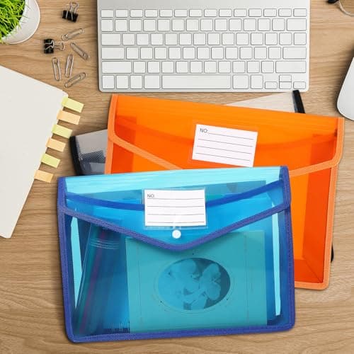 5pcs A4 Document Bag PP Button Closure File Envelope — view 5