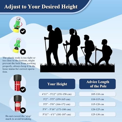 Telescopic Trekking Poles for Hiking, Anti-Shock Nordic Walking Sticks — view 5