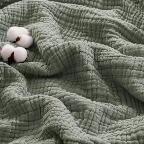 Exclusivo Mezcla 6-Layer 100% Cotton Large Muslin Throw Blanket, 130x170cm