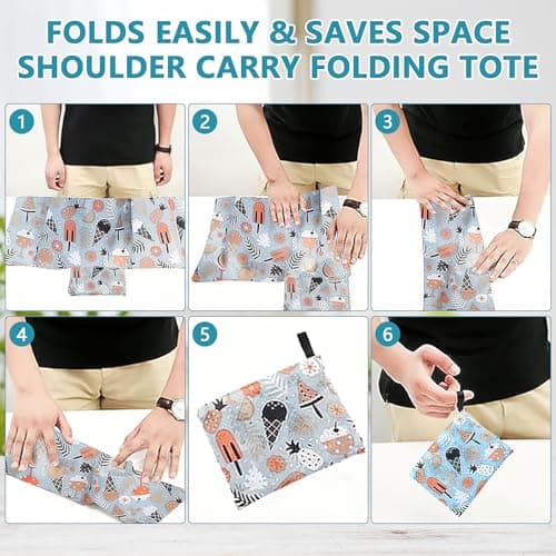 OGMBI 24 Pack Large Foldable Shopping Bags, Waterproof Grocery Tote Bag — view 5