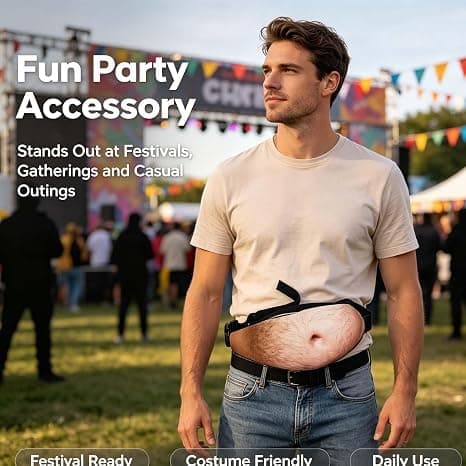 Belly Bum Bag Novelty Waist Bag Men Women Adjustable Belt Realistic 3d Print Fanny Pack Waist Pouch Purse for Halloween Party Christmas — view 6