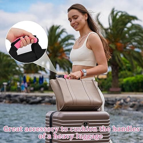 2 Pack Luggage Handle Wrap, Bright Color Luggage Handle Wraps Comfortable Neoprene Suitcase Identifiers Tags Luggage Makers Covers Strap Travel Accessories for Easy Identifying — view 3