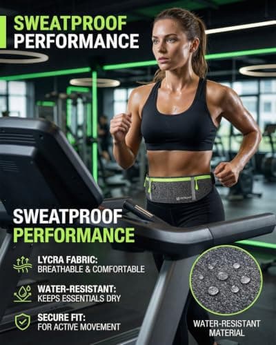 Victoper Running Belt, Running Belts for Women Men,Phone Holder for Running for iPhone 17 Pro Max/16/15 Pro,Running Waist Pack with Reflective Strip Headphone Hole for Running Workout Walking — view 2