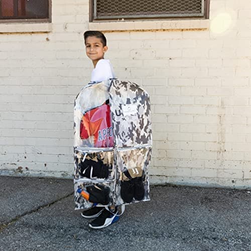 Waterproof Hanging Garment Bag 40 inch Clothes Bag with Gusset, 5 Pockets & Side Zip for Dance Costumes, Sports, Skating, Theatre, Beauty Pageants & More by Kendall Country, Camo Grey — view 4