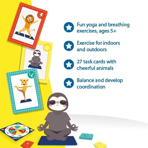 SES Creative Animal Yoga Outdoor Game, Yoga With a Fun Twist Using Animal Poses, 2 Yoga Mats, Spinner Board, 27 yoga cards, Boys and Girls Ages 3 and Up, Game for Active Play — view 3