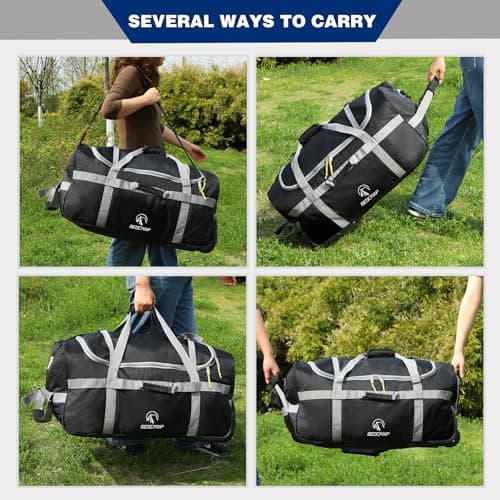 REDCAMP 120L Extra Large Holdall with Wheels,Foldable Wheeled Duffle Bag — view 2