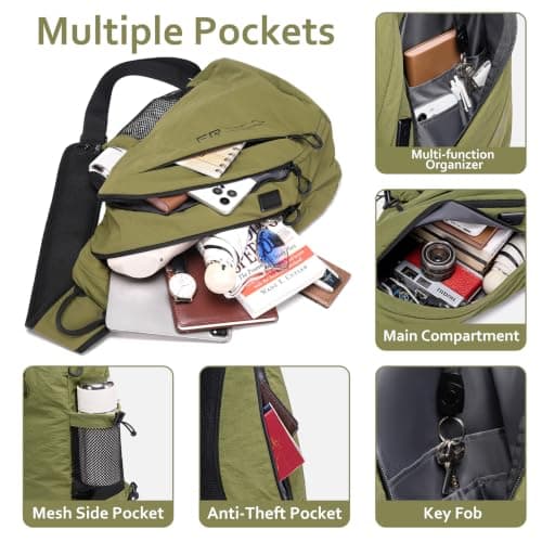 FENRUIEN Large Sling Crossbody Bag for Men With 13.3Inch Laptop Compartment — view 2