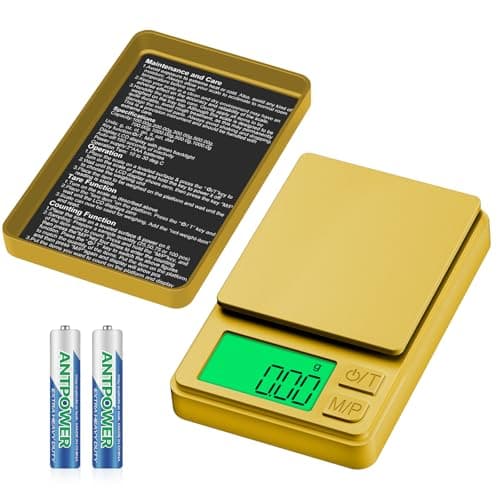 Diyife Mini Scales, [1000g/0.01g] Small Pocket Scales, High Precision Portable Weighing Scales with Cover, Fast Read with Back-Lit LCD Display, for Jewellery Gold Coffee Coin Herb Lab, Golden