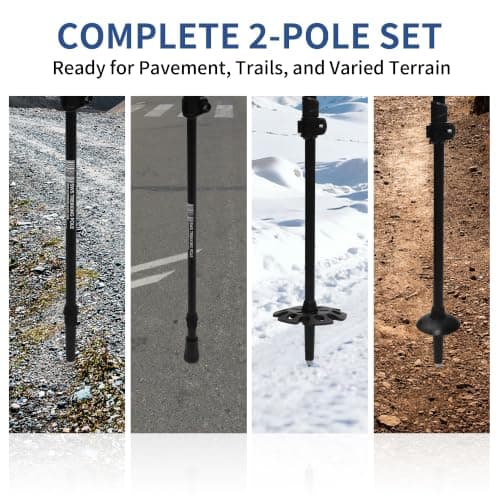 Trekking Poles for Seniors, 2 Pack Flip-Lock Adjustable Walking Sticks, 240g — view 6
