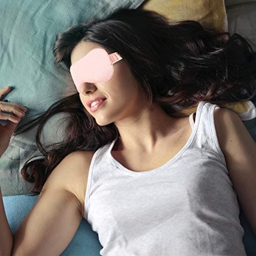 Pink Sleep Eye Mask Silk Sleep Mask Ultra Soft Blindfold Breathable Eye Cover Sleeping Mask Eyeshade with Elastic Strap and Ear Plug for Men Women Kids Night Sleeping Travel Nap Mothers Day Presents — view 5