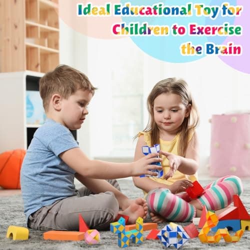 WEARXI 12 Packs 24 Blocks Magic Snake Cube, Party Bag Fillers for Kids — view 6