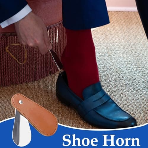 Small Shoe Horn, Shoehorn | Pocket Shoe Horn with PU Leather Cover - Shoe Helper Tool for Travel E, Boots Shoe Spoons for Men, Women and Children, The Design of the Shoe Horn Based on — view 5