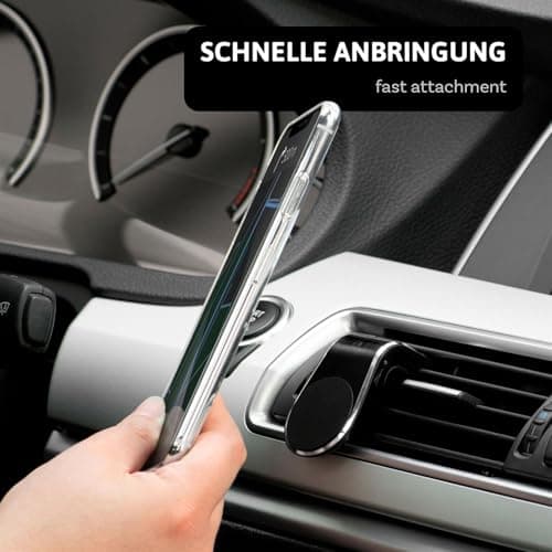 ONEFLOW Premium Magnetic Mobile Phone Holder Car Ventilation for All Elephones Universal Mobile Phone Holder Car Compact Ultra Light and Safe Mobile Phone Holder for Car Magnetic, Black — view 2