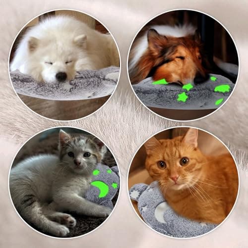 Pillow for Cats Puppy Dog Neck Pillow Soft Pet Calming Toy U-Shaped Small Dogs Pillows Fluffy Half Donut Cuddler Noctilucent Cat Bed Pillows Accessories for Indoor Pet Joint Relief Sleep Improve — view 5