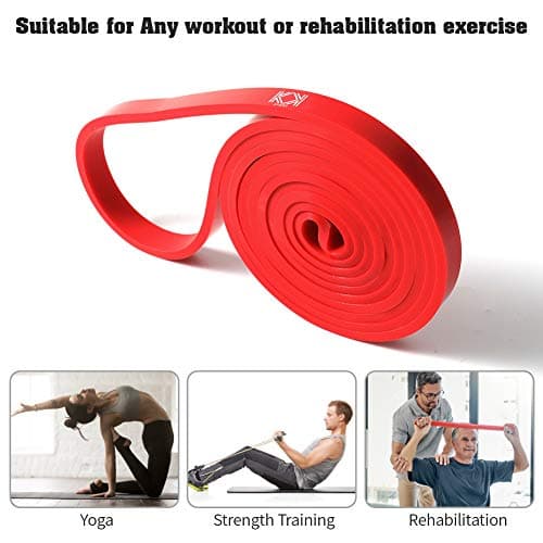 KK Resistance bands for men and women fitness band (15 – 35 lbs) pull up resistance bands Suitable for home, gym workout exercise flexibility and strength training. (Red: 15 – 35 lbs) — view 3