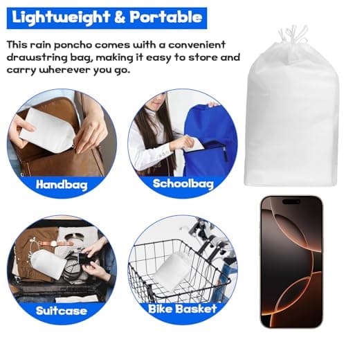 2Pcs Kids Transparent Rain Coat,Children Waterproof Rain Cape Ages 5-12 — view 5