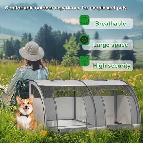 Foldable Pet Car Carrier Bag, Double Car Pet Seat for 2 Cats or Medium Animals, Portable Dog Travel Bag with Breathable Mesh Fabric, Collapsible Dog Car Crate with 4 Side-opening Door, 100X50X50 — view 4