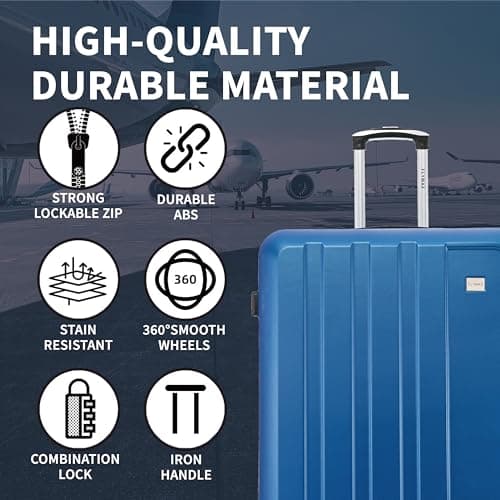 FLYMAX 29" Large Suitcase 4 Wheel Lightweight Luggage Hard Shell Travel Case Hold Check in Fits 23kg - 27kg + 3 Digit Lock Suitcase Large + Telescopic Handle 103 Litre Capacity — view 5