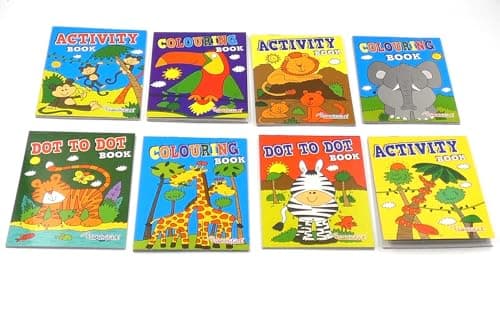 Sixstore 8 X A6 Mini Colouring Books for Kids Party Bags Fillers Toys, Entertaining Travel Activities and Party Favours Jungle, Birds, Animals, Safari — view 4
