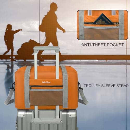 for Ryanair Airlines Cabin Bags 40x30x20 Underseat Holdall Travel Bag 20L Carry on Hand Luggage Weekend Bag with Shoulder Strap for Women and Men (Orange) — view 4