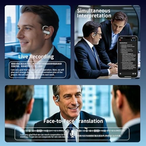 AI Translation Earbuds Real Time - 198 Language Translator Earbuds, Two-Way Language Translator Device, 6-in-1 Translating Device, Translate Ear Buds for Travel Learning with Charging Case — view 5