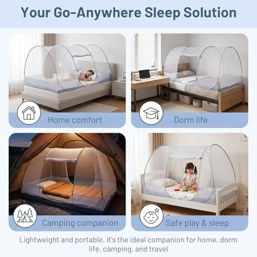Pop Up Mosquito Net for Bed, Ultra Lightweight,190 x 90 x 90 cm — view 5