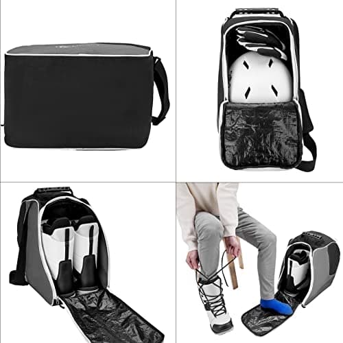 MOPHOEXII Ski Boot Bag,Snowboard Boots Bag for Adult and Youth-Waterproof Travel for Ski Helmets, Goggles, Gloves, Ski Apparel & Boot Storage — view 4