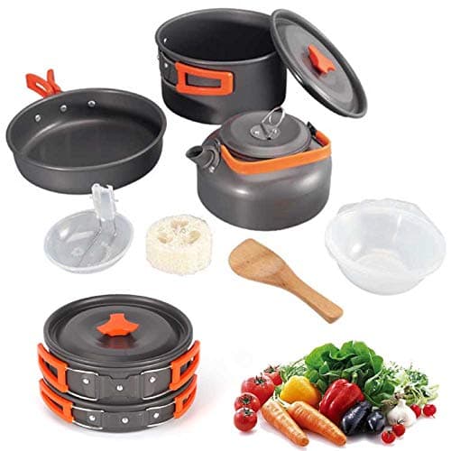 10 X Camping Cookware Portable Camping Cooking Cookware Set For Travel Picnic Hiking Bbq Outdoor — view 4