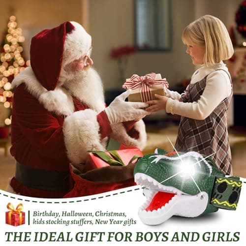 QCTOYS T-Rex Dinosaur Headlamp - LED Head Torch Toys for Kids Age 3-10 — view 6