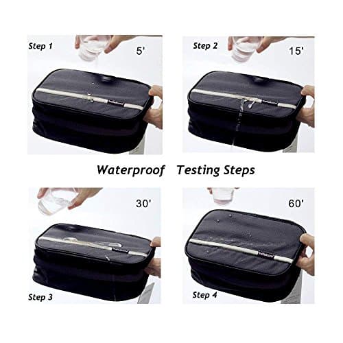 jiemei Hanging Toiletry Bag Waterproof, Travel Wash Bag for Men & Women with 4 Compartments, Foldable Compact Size, Super Durable Fabric — view 4