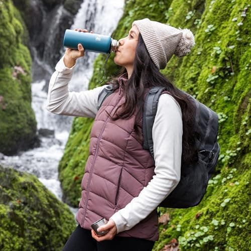 Trail Vacuum Flask with Strap, Camping & Travel, 600ml, Teal — view 6