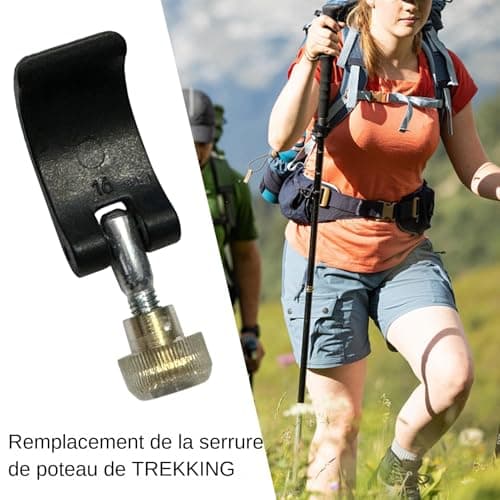 Acunny Replacement Hiking Pole Lock, Safety Lock Replacement for Walking Stick | Quick Release with Nuts for Climbing Pole - Fixing Part for Hiking Camping — view 2