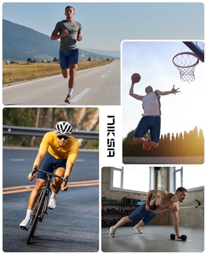 Niksa Compression Shorts Men Gym Running Sports Anti Chafing Underwear Base Layer Shorts Sports Undershorts Quick-Drying Fabric Men’s Workout Shorts, Navy Blue, M — view 6